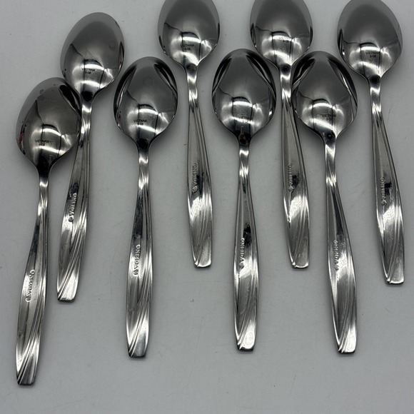 8- Oneida Stainless Camlynn Cleo Frosted Handle Teaspoon Flatware - Picture 6 of 10